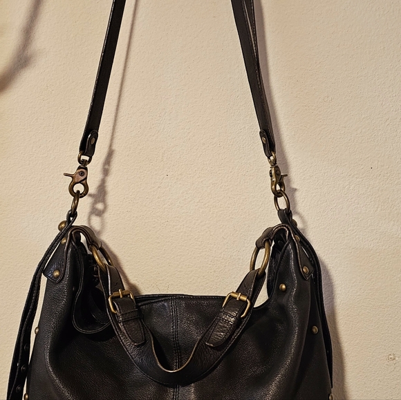 7 for all MANKIND Dk.Gray Dist. Studded Leather Handbag - Picture 9 of 12